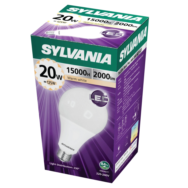 SYLVANIA หลอดไฟ LED  ToLEDo Basic Plus A80 20W 827 E27  แสงวอร์มไวท์ 