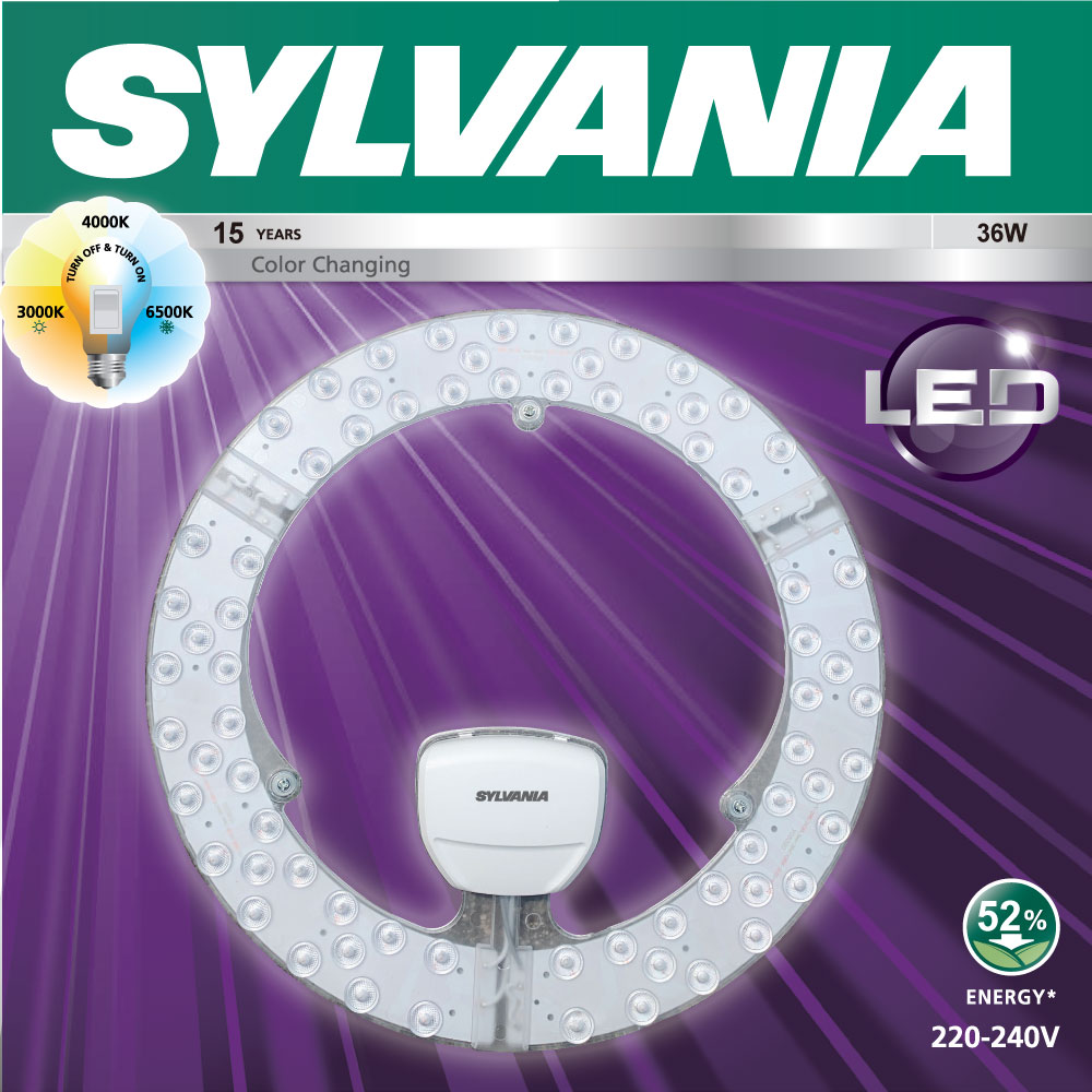 SYLVANIA  แผงไฟเพดานกลม RefLED Circular Mag 36W CCT V2 (เปลี่ยนสี 3แสงใน1หลอด)
