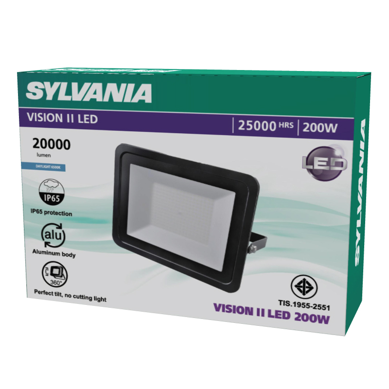 Sylvania LED Floodlight โคมฟลัดไลท์แอลอีดี โคมสปอร์ตไลท์ VISION LED II 200W-6500K เดย์ไลท์